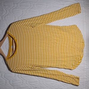 Yellow and White Luxe Striped Long Sleeved Old Navy Top size Large